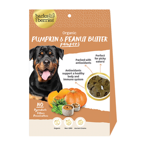 Organic Dog Treats - Pumpkin and Peanut Butter Pawpers